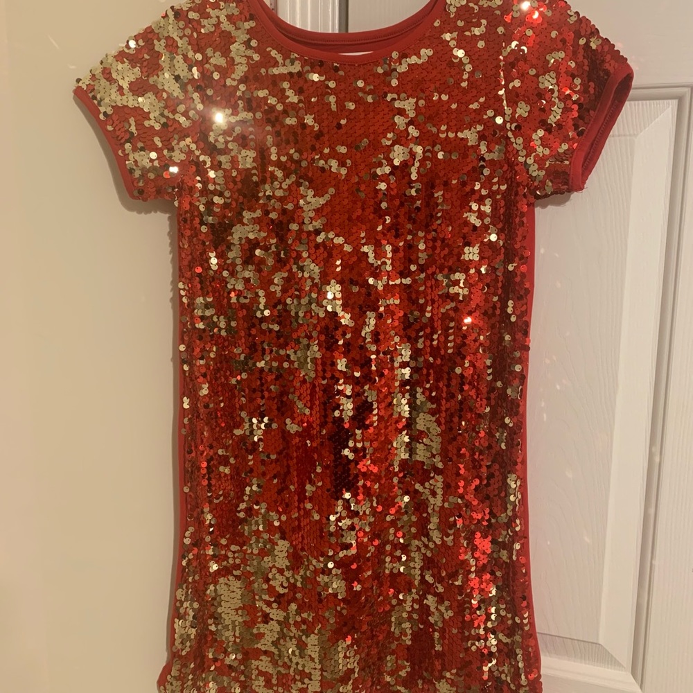 kids new years glitter/red maxi dress
